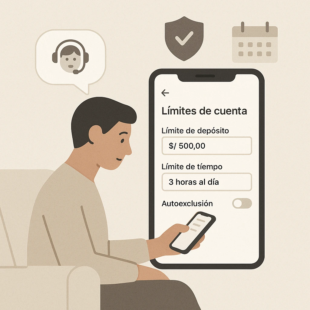 Juego responsable con Tinbet en Perú: configuración de límites de depósito y tiempo, opción de autoexclusión, soporte por chat y enfoque en seguridad y control.